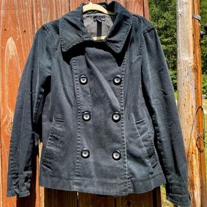 Retro H&M cotton peacoat large navy women’s coat